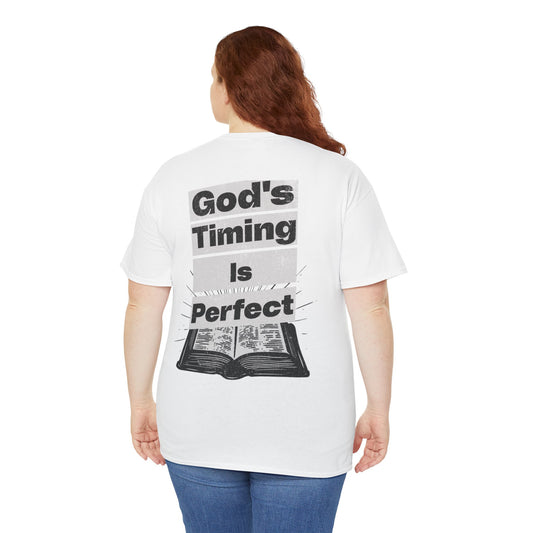 God's Timing Is Perfect Unisex Heavy Cotton Tee - Trust Inspirational Graphic T-Shirt